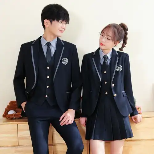 西装外套情侣班服套装秋季jk/dk制服西服日系校供学院风校服徽章