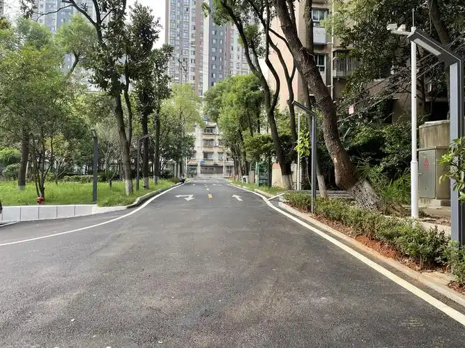 公司为退休职工小区铺上沥青路面.jpg