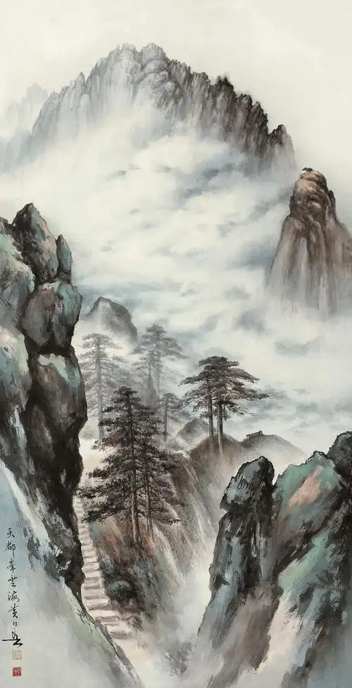 一组清新雅致的山水画富满诗意令人赏心悦目