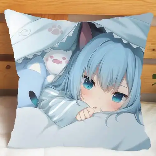 花仟陌猫羽雫抱枕猫耳娘二次元周边卡通靠垫男女朋友生日礼物枕套163