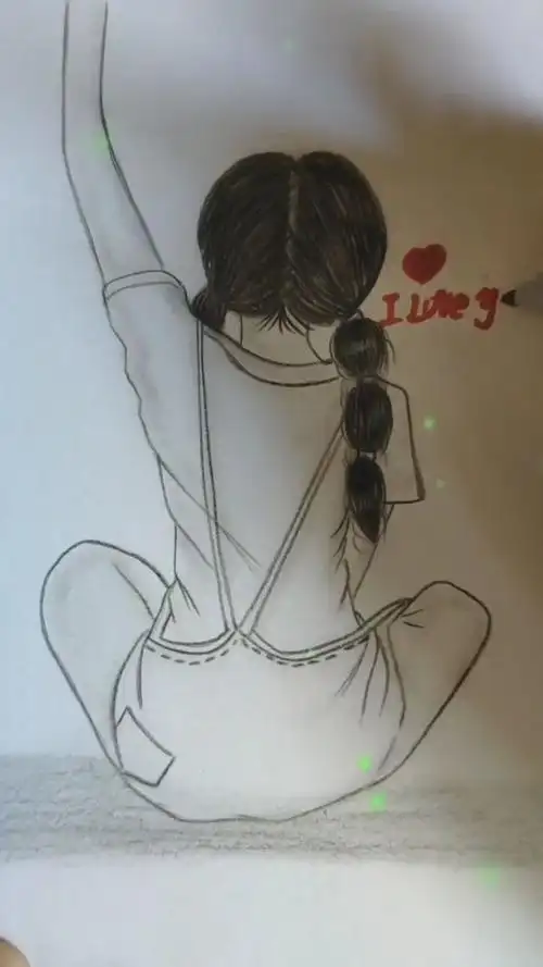 教你画可爱的女孩子背影