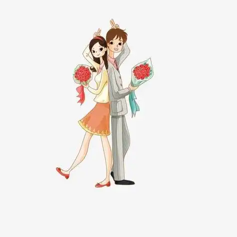 手捧花情侣动漫头像