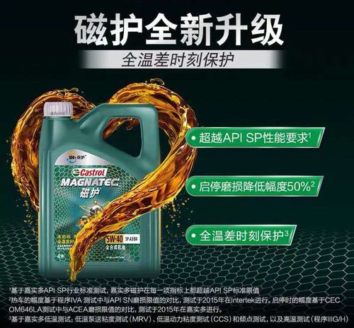 嘉实多启停sp机油润滑油合成保护温差磁护100度润滑油