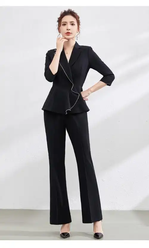 hkqr轻奢高端品牌青年女士小西装夏季新款职业装女装套装西服七分袖设