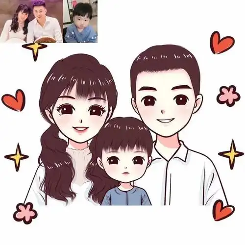 一家三口头像设计,四月微信头像合集,温馨幸福