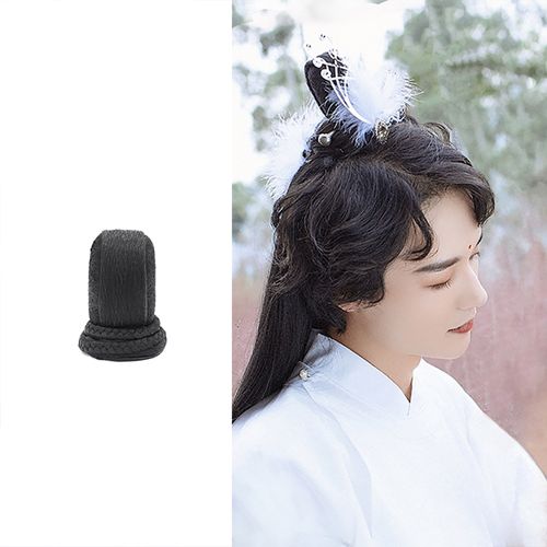 特价古装假发男 影视_【后雨山】汉服男士假发包古风书生公子发髻优惠