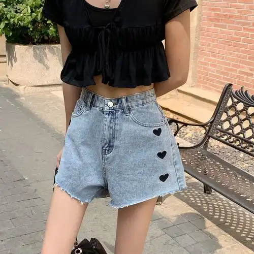 超大码女背带牛仔裤图片