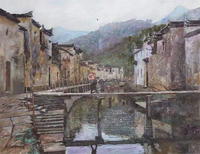 安德烈·雅郎斯基 古镇 镜芯 布面油画