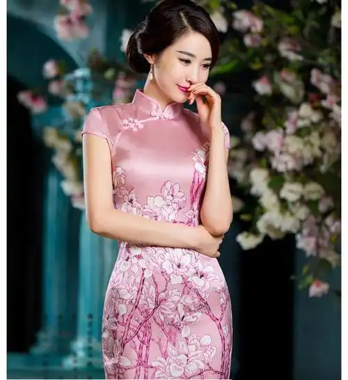 24款真丝高档旗袍裙,矜持含蓄风情万种尽显女神玲珑凹凸曲线