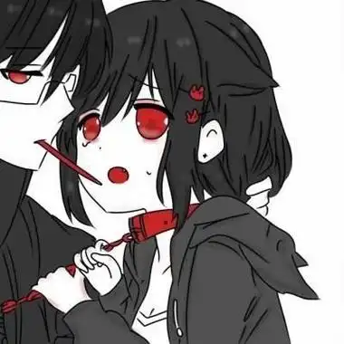 动漫黑暗情侣头像又丧又酷情头一左一右头像