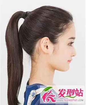 学生简单头发扎马尾_发型图片