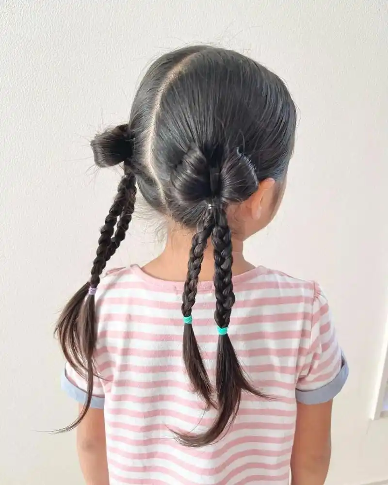 之双马尾麻花辫建议收藏 #儿童日常编发# #儿童编发# #小女孩编发