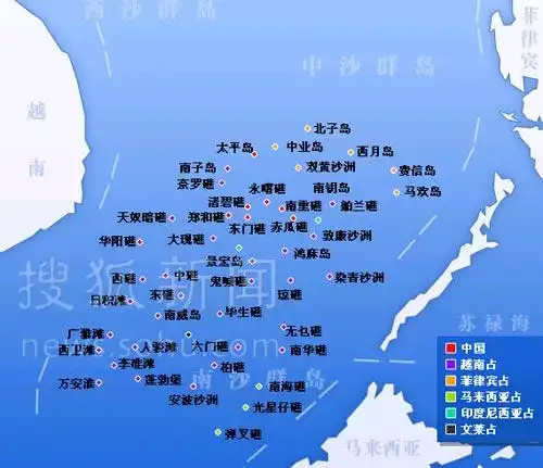 南海岛礁实际占领情况示意图