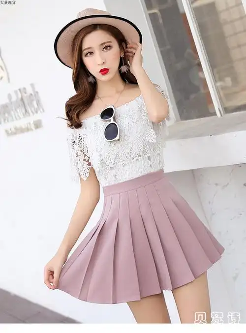 贝梵诗半身裙女生夏天2019新款短裙韩版高腰软妹裤衩裙学院风少女初中