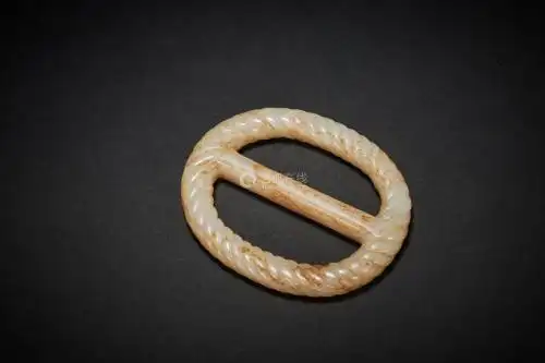 明代 白玉绞丝腰环