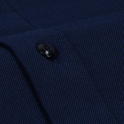 恒源祥保暖衬衫 男士长袖藏蓝色纯色加厚加绒桑蚕丝夹层中年衬衣