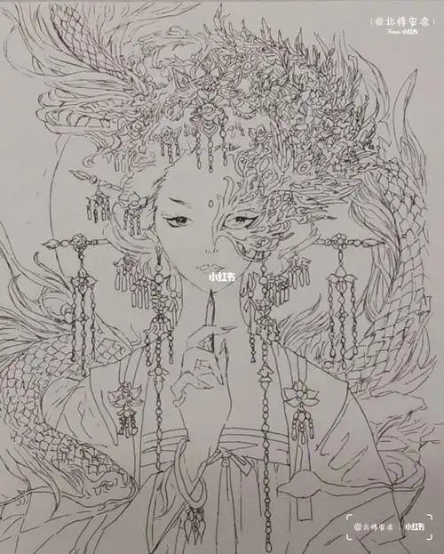 耗时30min       多多少少有点毛愣画画小白#白描  #临摹  #画画小白