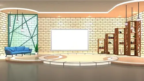 明亮空间虚拟演播室背景素材