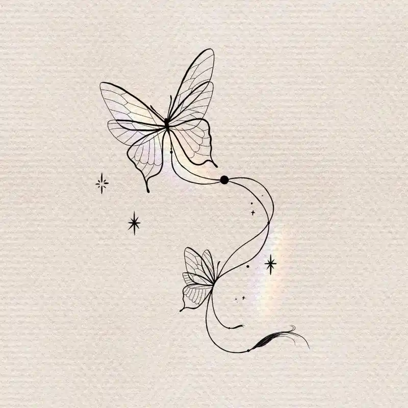 黑白简笔画70/100|蝴蝶 新生入门手绘附过程 这两天又陷入了加班危机