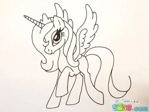 教小朋友画月亮公主 小马宝莉画画教程8