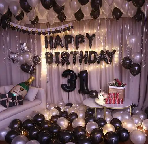 男生情侣惊喜场景布置派对气球生日