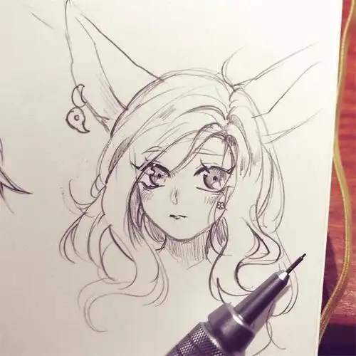 动漫少女手绘线稿,简单又好看,适合新手收藏临摹!