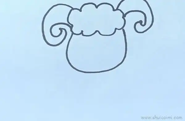 盘羊儿童画怎么画盘羊简笔画图片