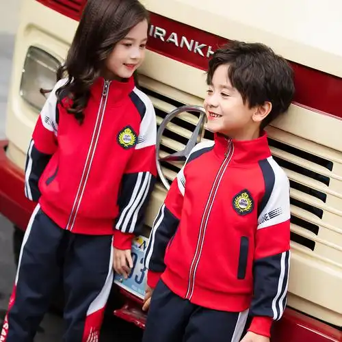 儿童校服套装红色小学生班服幼儿园园服春秋装纯棉校服