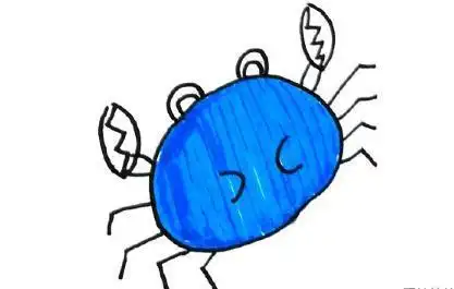 小螃蟹简笔画蓝色