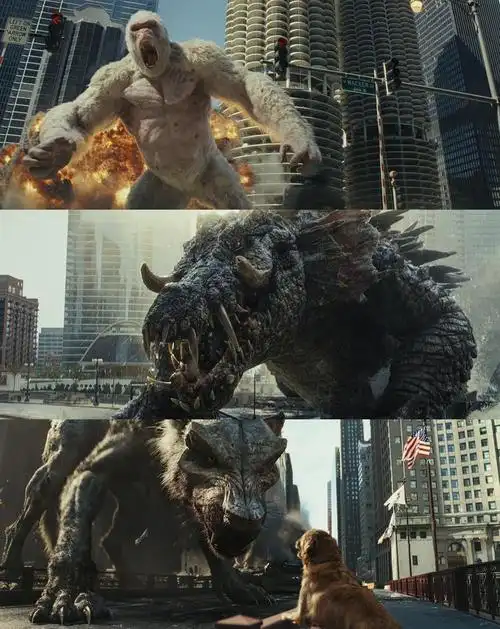 首映票房9800万!巨石强森在这部电影中,竟打败了怪兽,拯救了地球