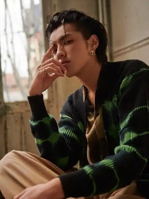 大背头造型无人能比_搭配_吴亦凡_外套_衬衫_潮流_项链_毛衣_中天