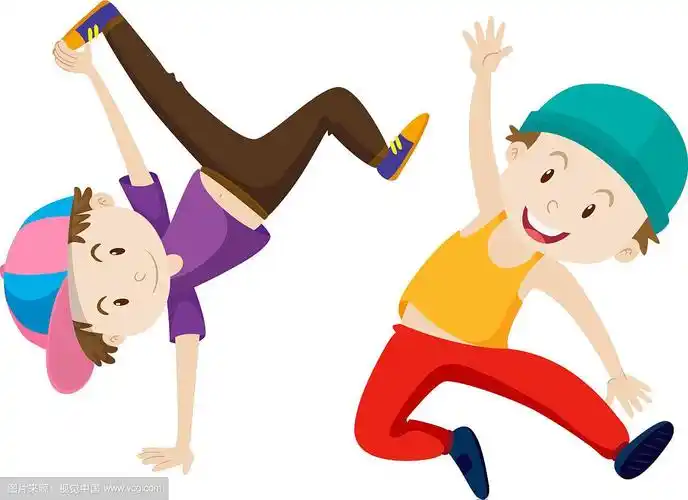 两个男孩在跳霹雳舞