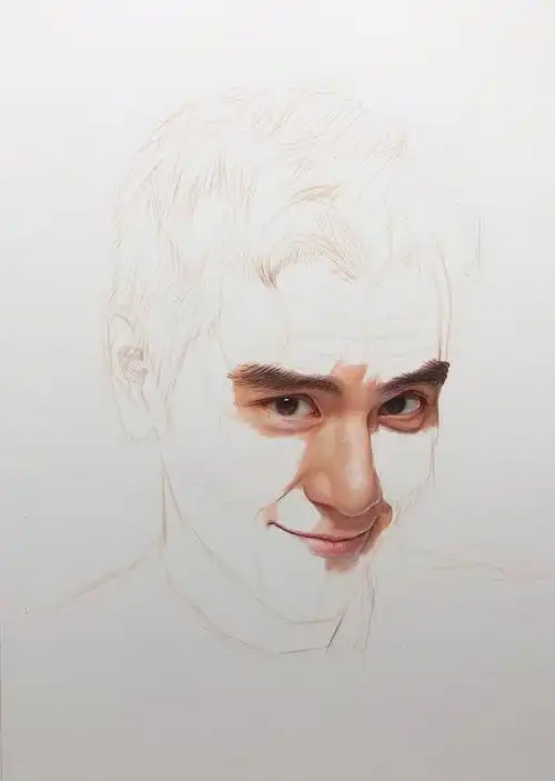彩铅人物-彭于晏