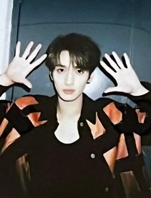 严浩翔黑牛仔造型##严浩翔手势五连拍拍立得