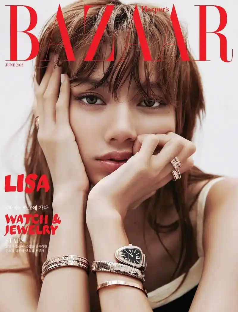 lisa x bazaar韩版时尚芭莎.解析:六月刊封面,l - 抖音