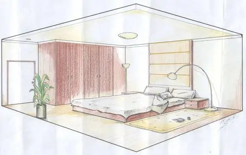 手绘彩铅_家庭卧室_设计作品_装修效果图_济宁装修网_【装饰互联】