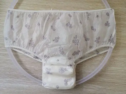 厂家批发一次性无纺布内裤女产妇含卫生巾月子用品安心裤女士