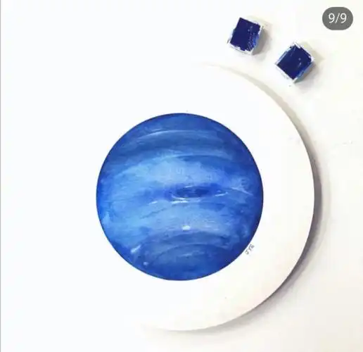 一起用水彩来画幅星球吧!简单好上手的控水和混色练习哦!