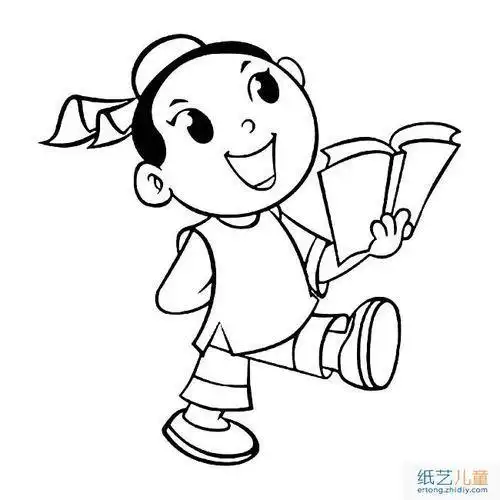 画读书的小人简笔画图