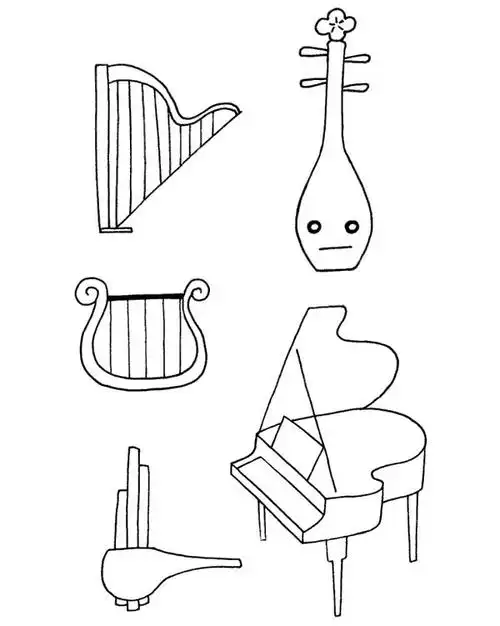 乐器简笔画图片大全