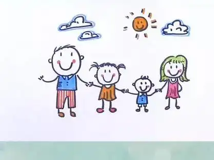 一家四口简笔画#简笔画 #原创 #家庭教育 #教育 #画画