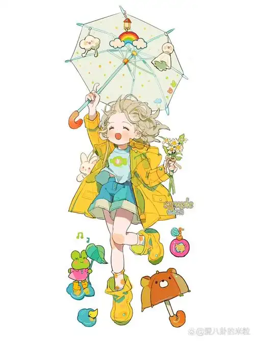 插画 | 全身女孩动漫人物形象素材