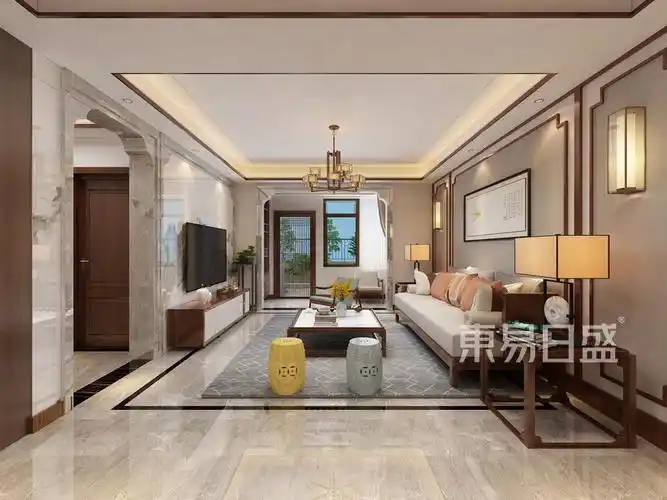 丽彩溪岸庄园280平米五室三厅装修效果图新中式风格案例