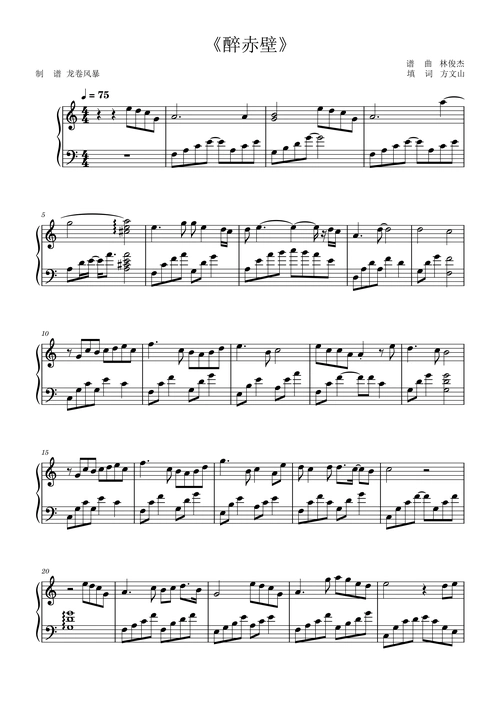 《醉赤壁》林俊杰(c调不变调版)