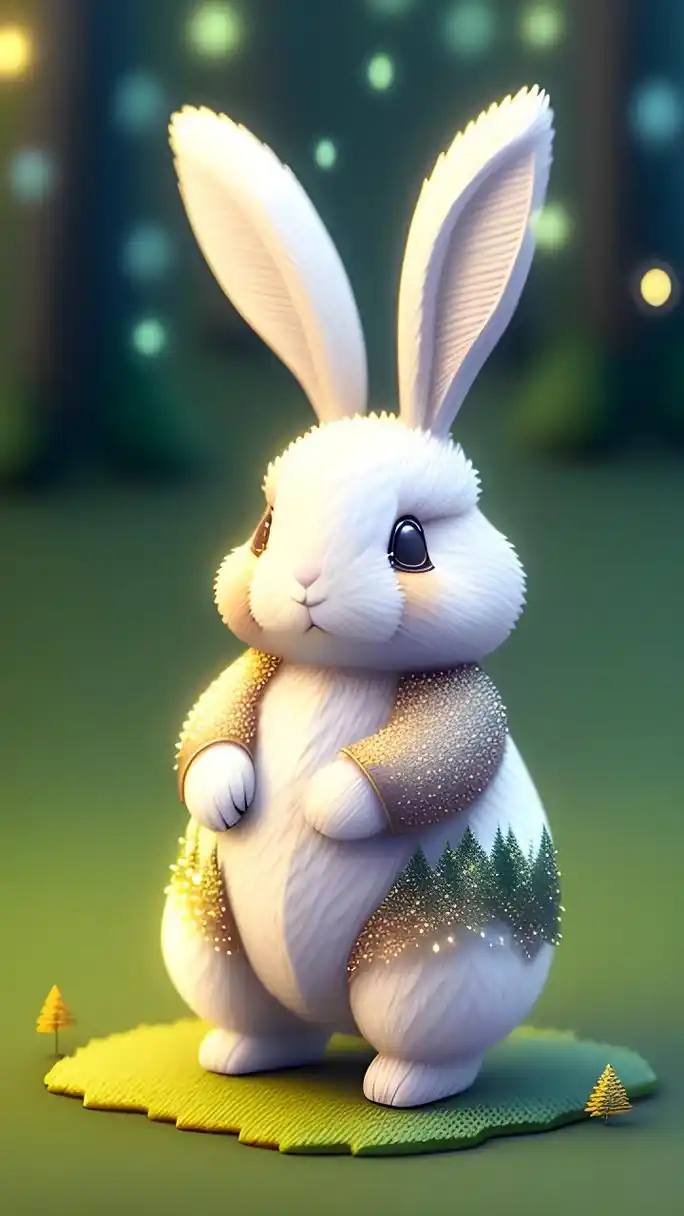 一只小兔子,手机壁纸[鼓掌] #动物# #壁纸#  #二次元美图