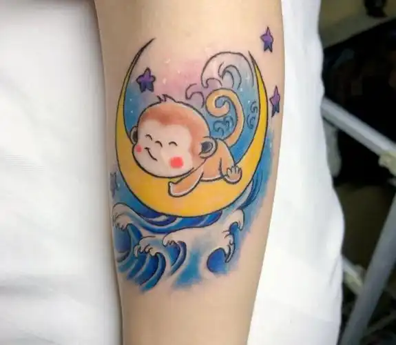 最新猴子纹身图案合集 超萌的猴子纹身设计(6/6)-纹身图片网