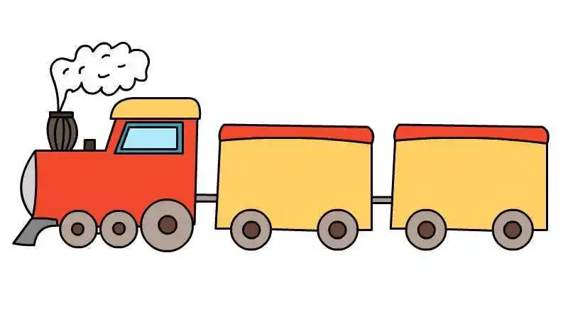 火车简笔画画法 火车简笔画步骤 - 童乐福儿童网