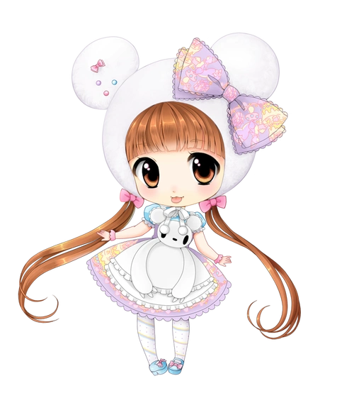 萌q版二次元女孩插画动漫