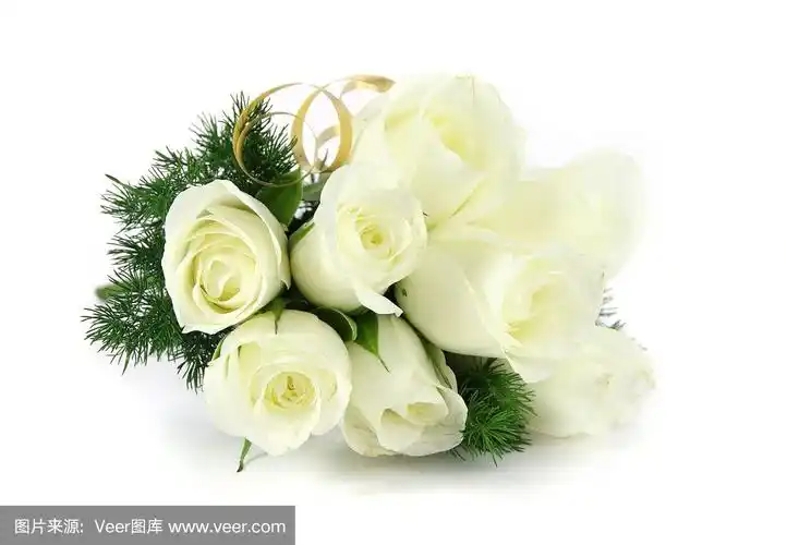 白玫瑰花束或花束.
