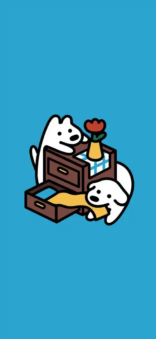 可爱小狗狗手绘壁纸